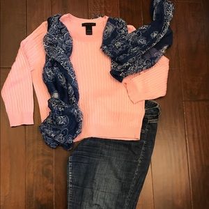 The Limited, Cotton/Silk blend cable knit sweater